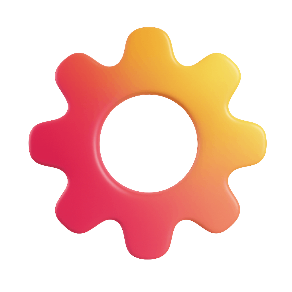 Gradient 3D Gear Settings Cog Icon