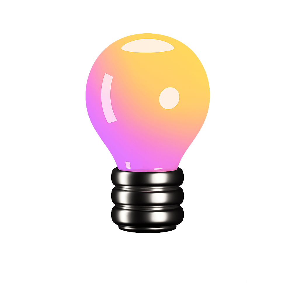 Gradient Light Bulb Idea 3D Icon