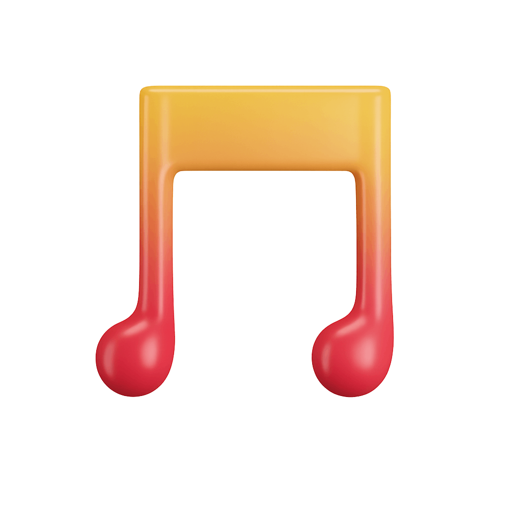 Gradient Musical Note Icon on Transparent Background