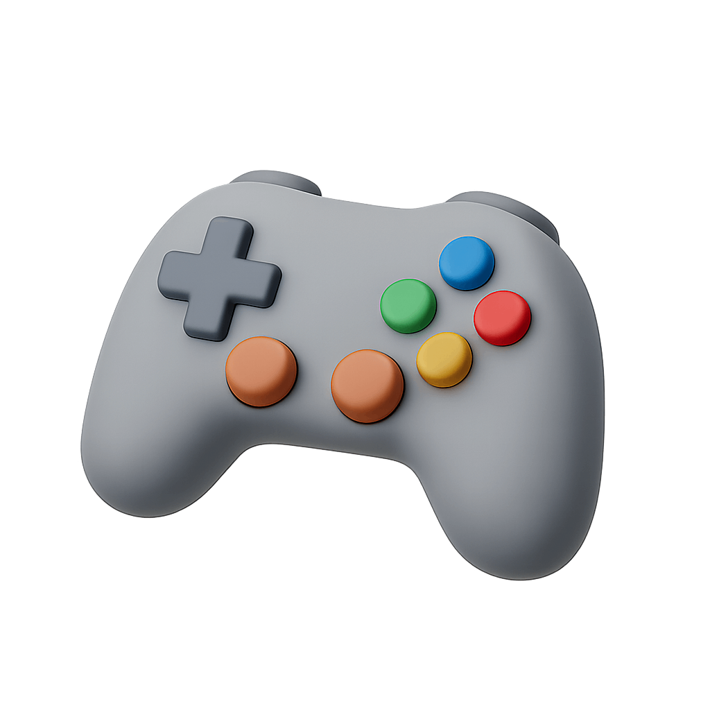 Gray 3D Game Controller Icon Gaming Console