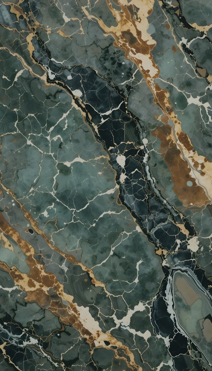 Green, Gold, and Black Marble Texture