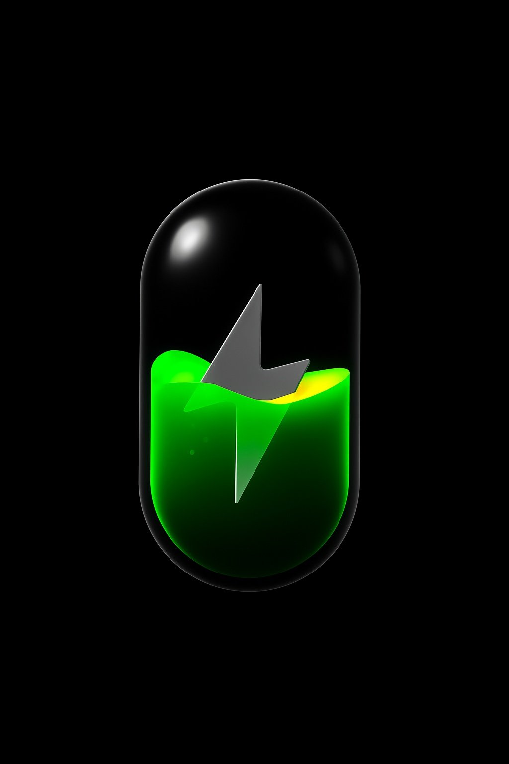 Green Power Battery Indicator Mobile Wallpaper