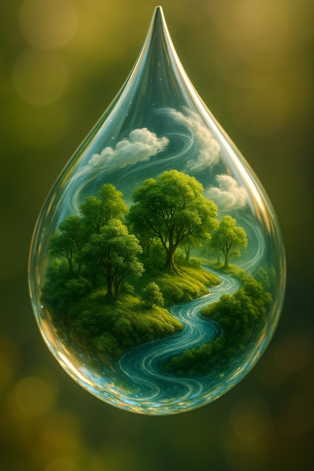 Green World Droplet Nature Mobile Wallpaper