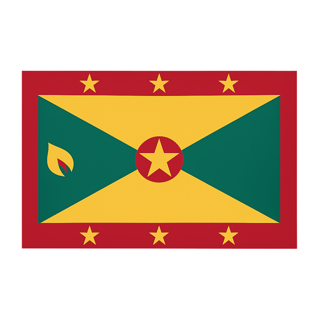 Grenada Flag Simple Icon Transparent Background