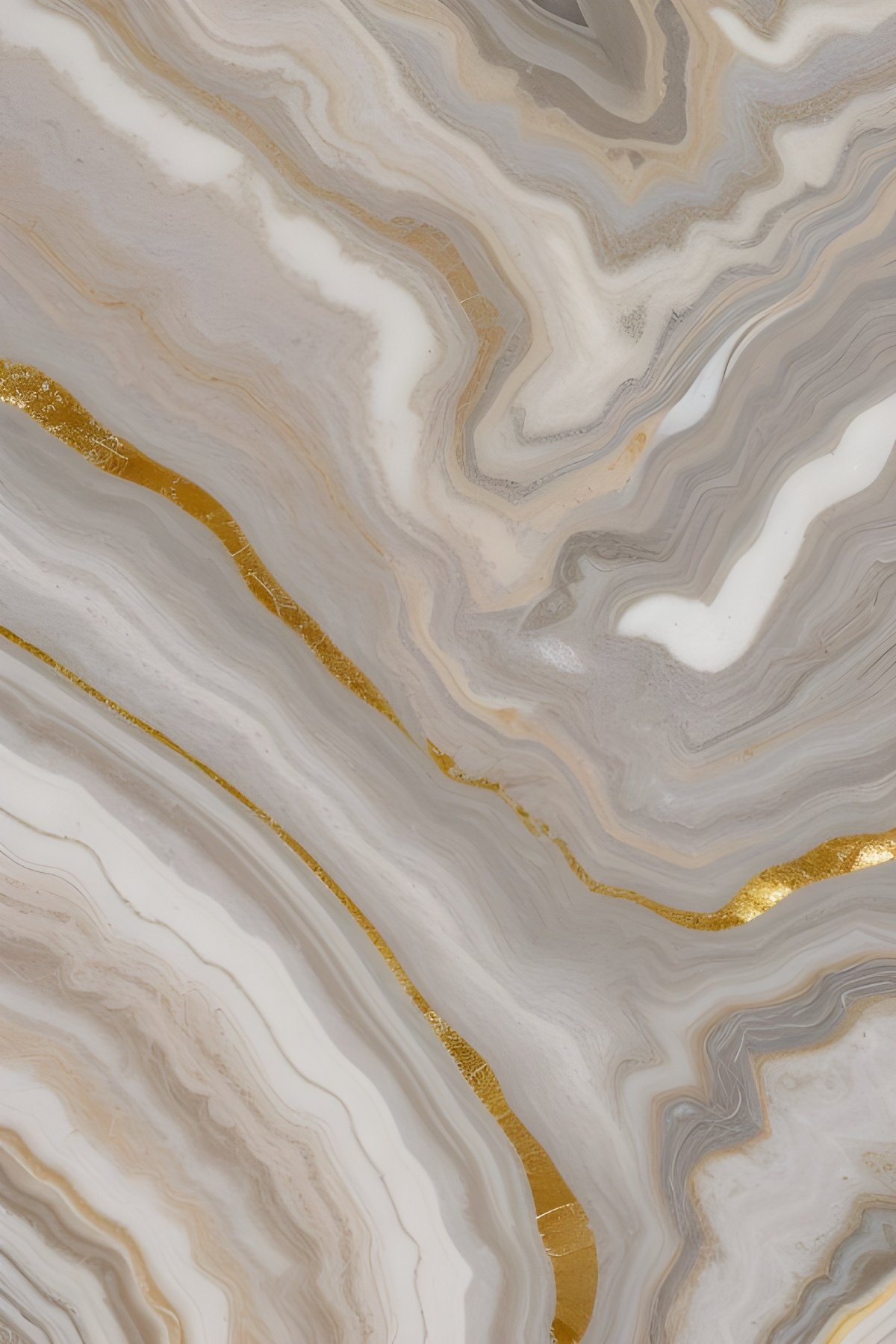 Grey White Agate Style Marble with Gold