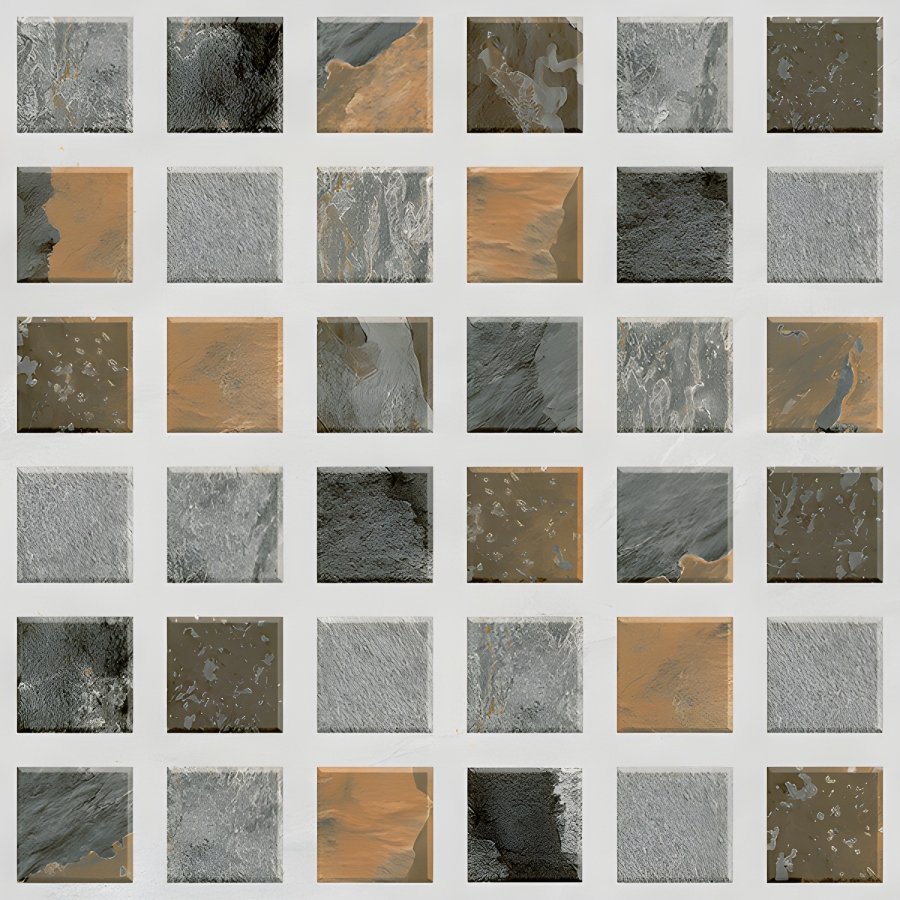 Grungy Checkerboard Squares Rustic Tile Pattern