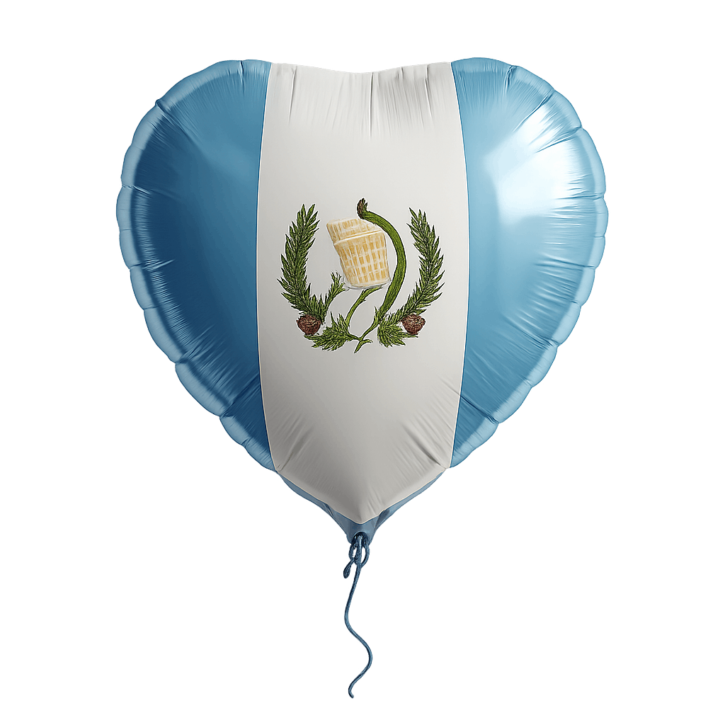 Guatemala Flag Heart Balloon on Transparent Background