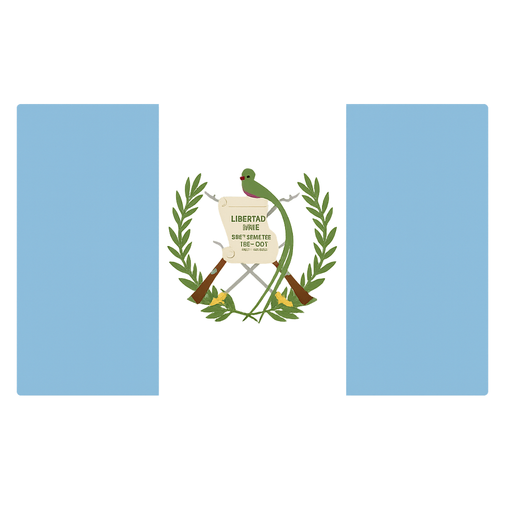 Guatemala Flag Icon Crest Transparent Background