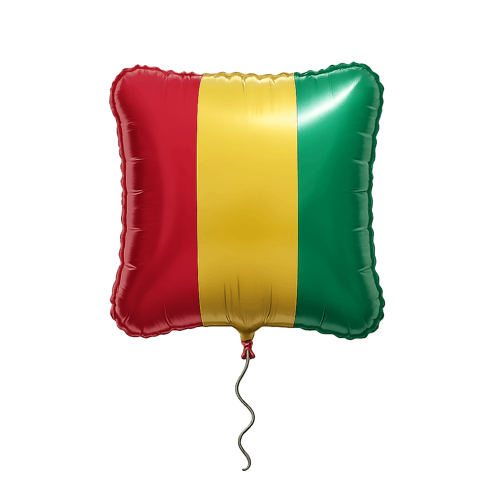 Guinea Flag Balloon Foil on Transparent Background