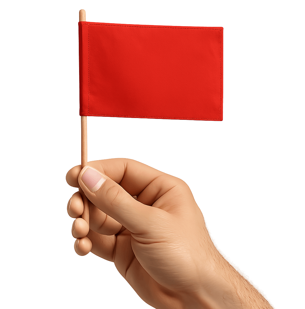 Hand Holding Small Red Flag Transparent Background