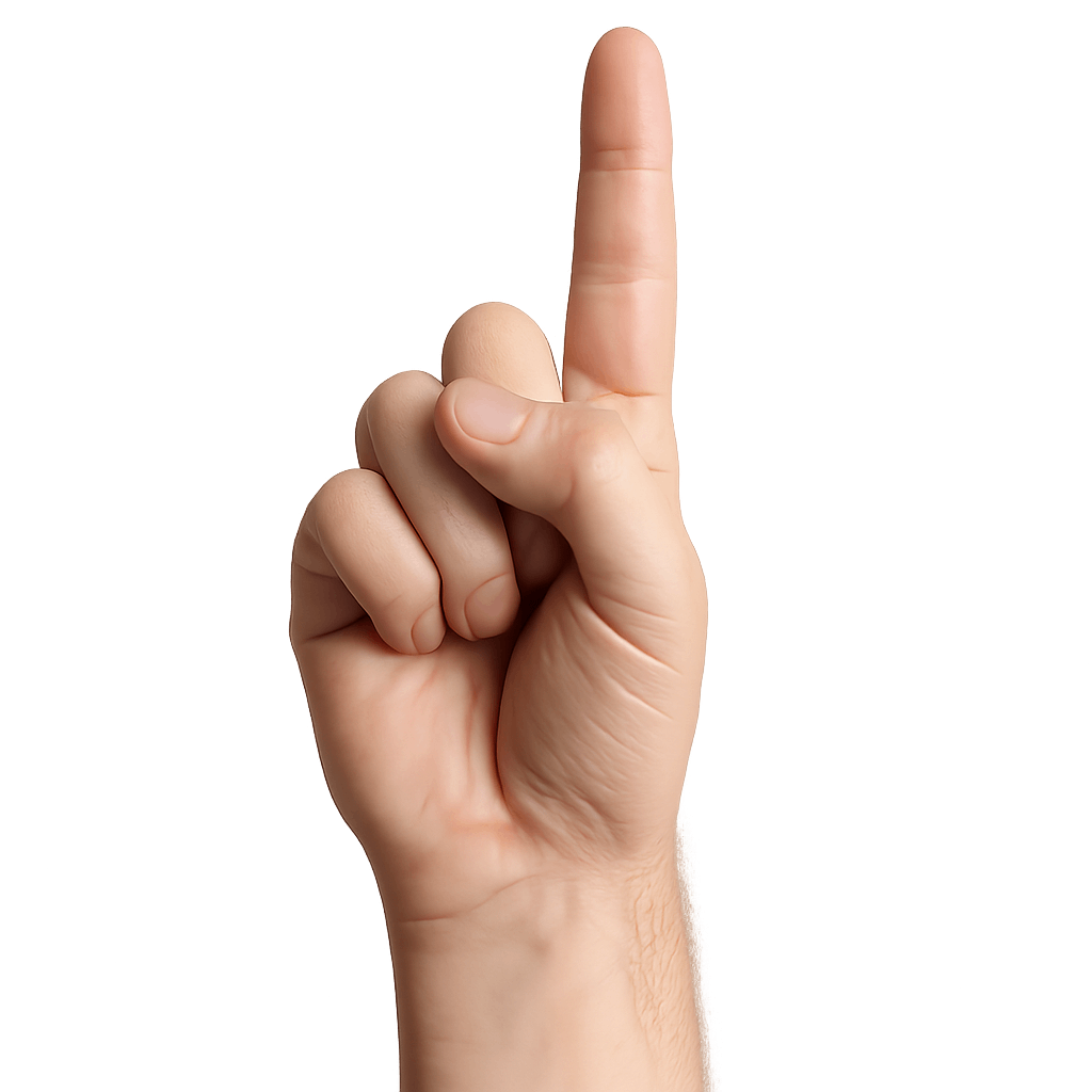 Hand Pointing Finger Up transparent Background