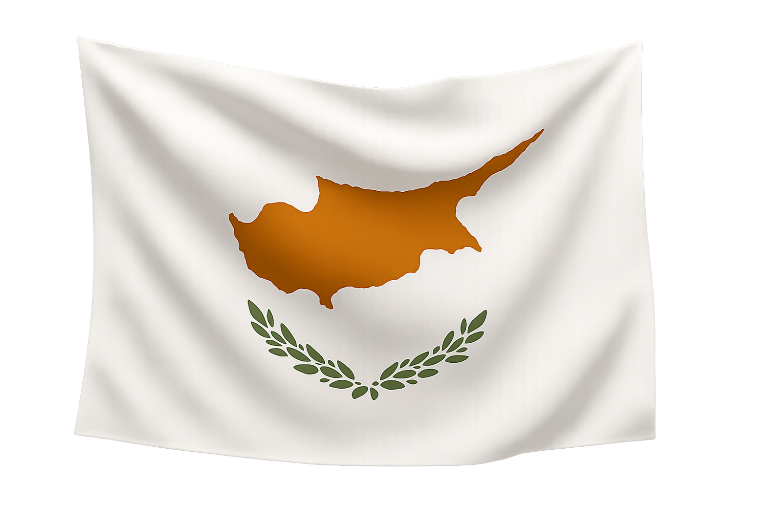 Hanging Cyprus National Flag Fabric transparent background