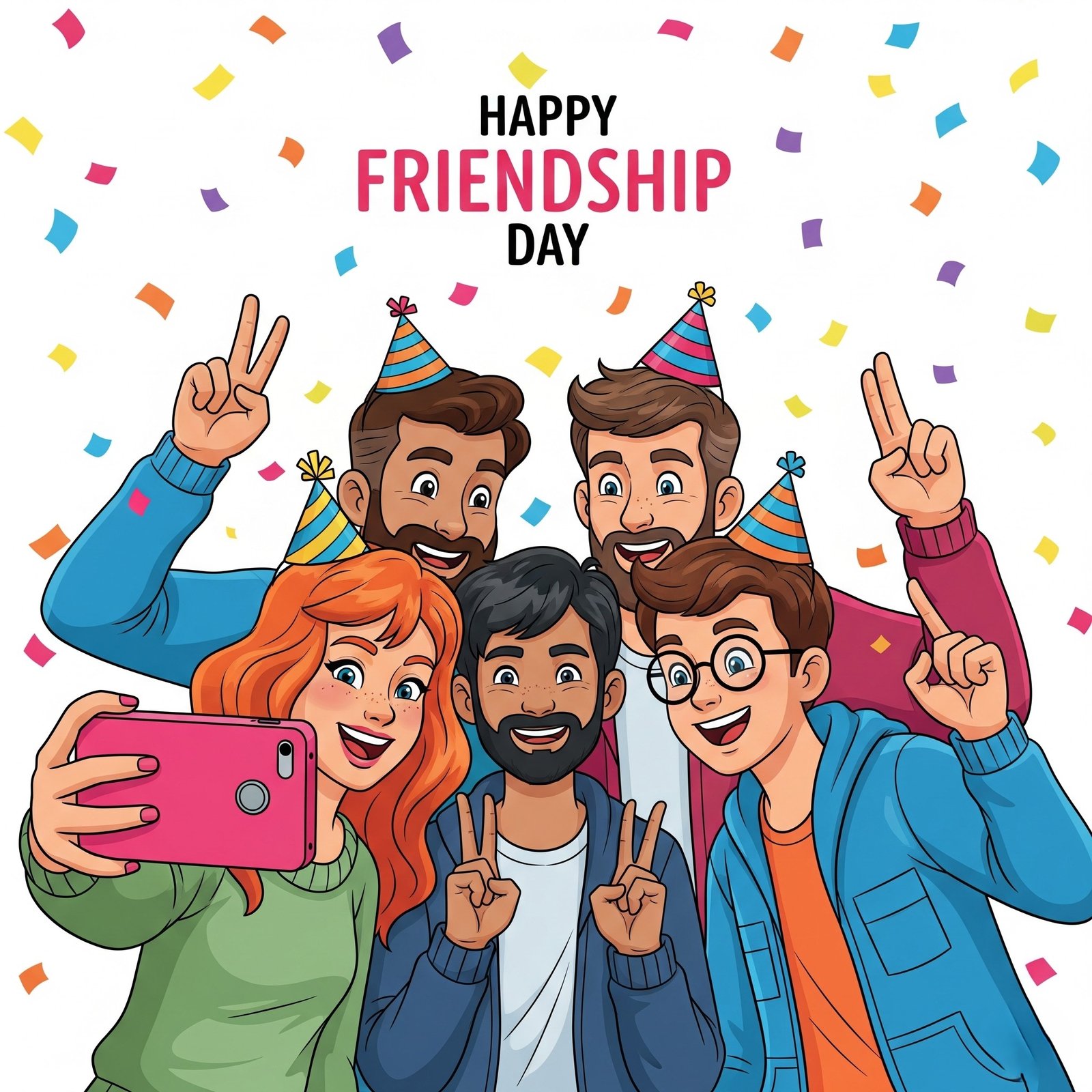 Happy Friends Celebrating Together on Friendship Day With Fun and Laughter