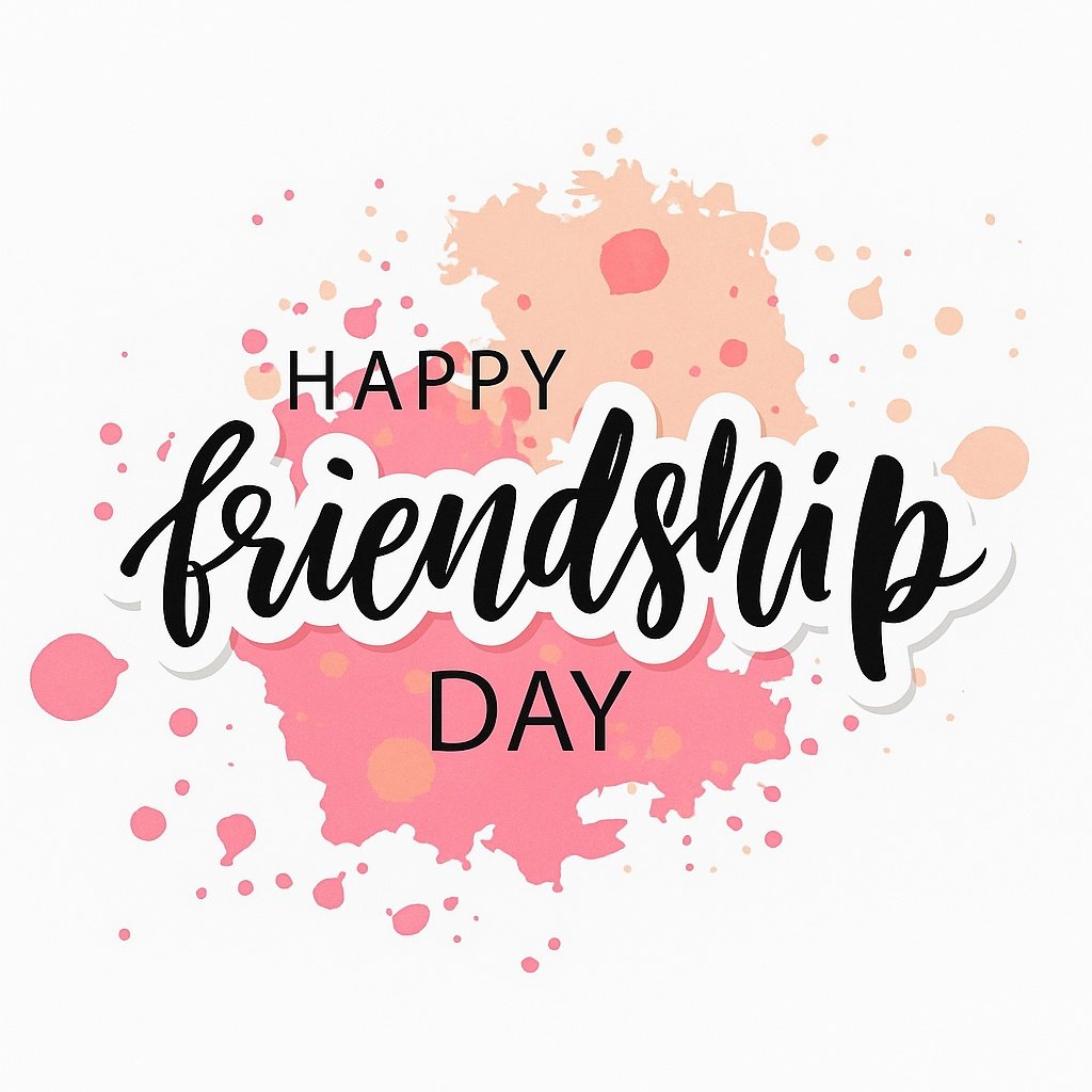 Happy Friendship Day Calligraphy With Colorful Artistic Background