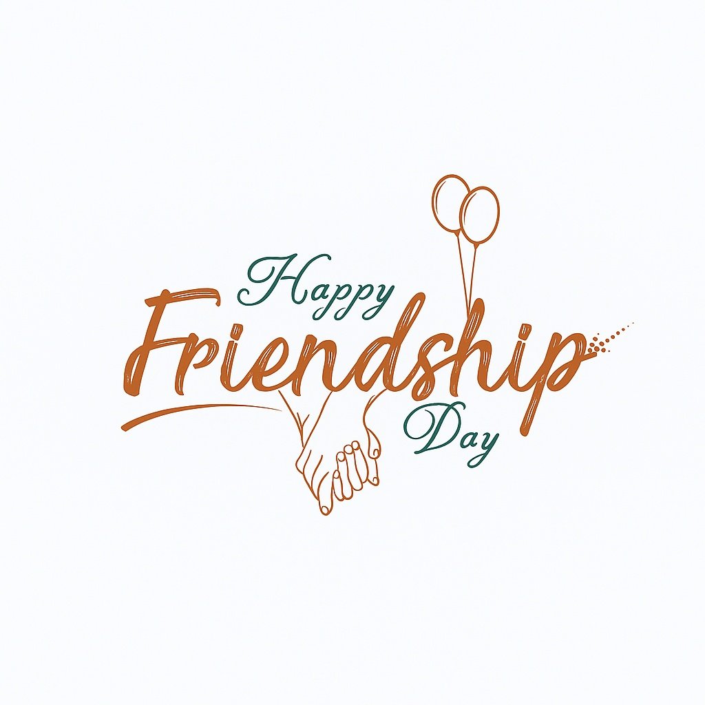 Happy Friendship Day Illustration with Handshake and Balloons Concept