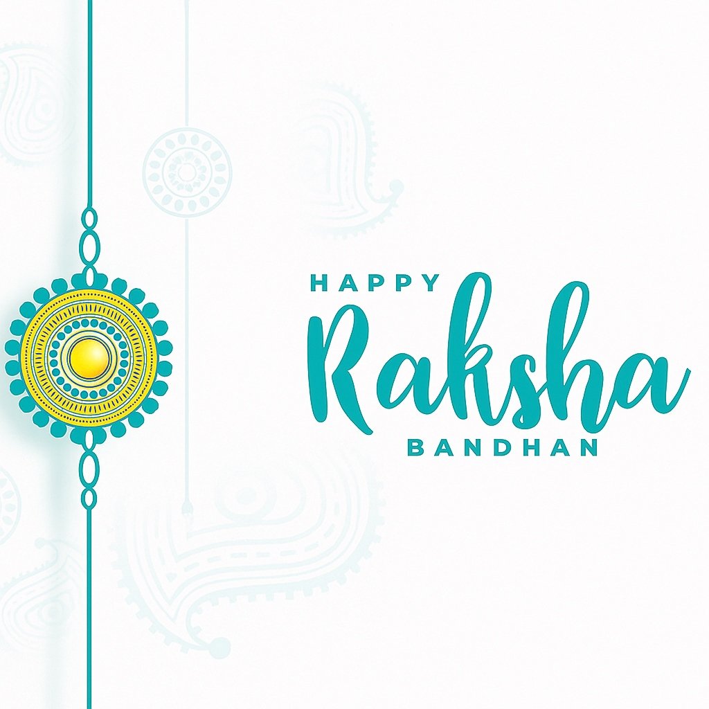 Happy Raksha Bandhan Greeting Card with Stylish Decorative Rakhi Design