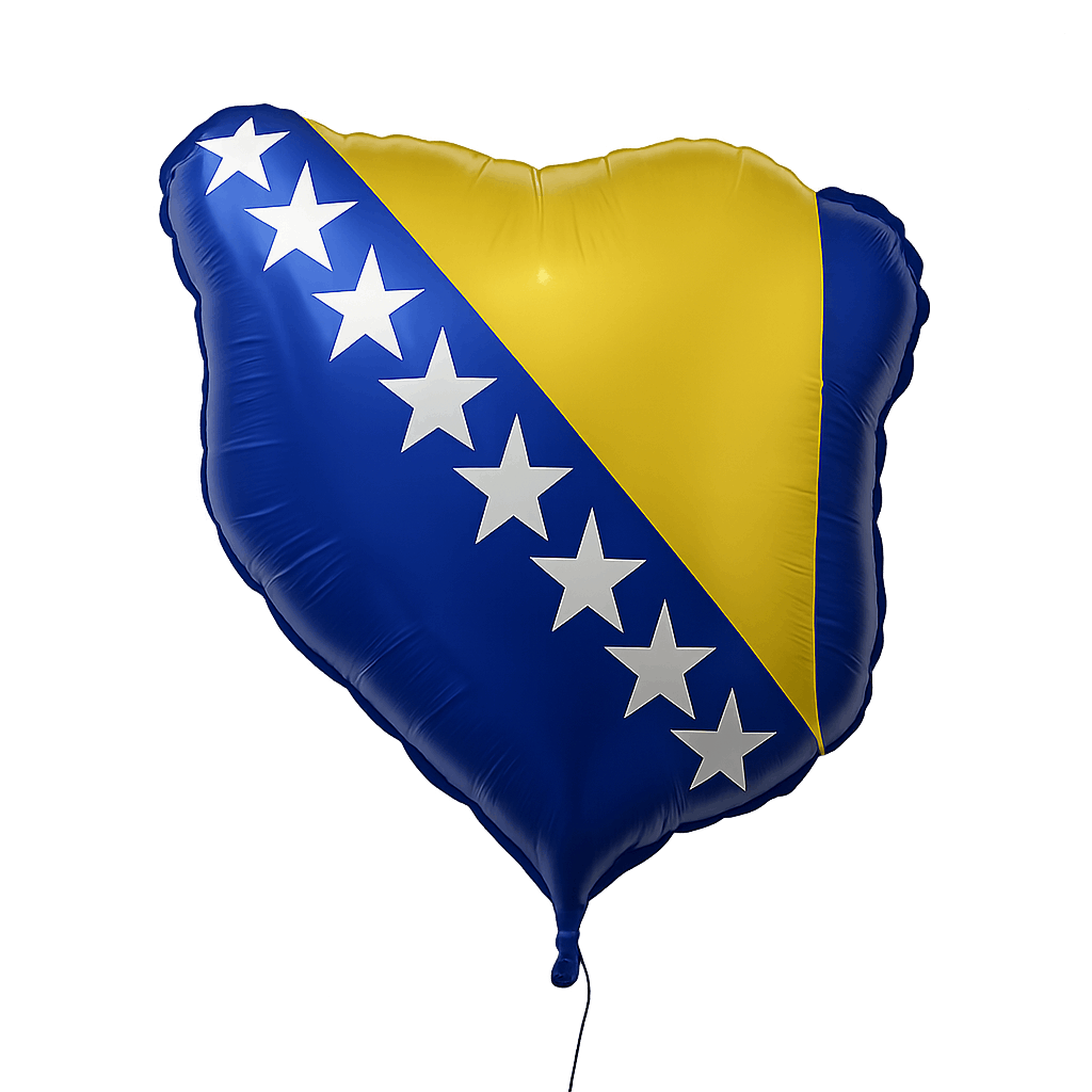 Heart Bosnia Flag Balloon Transparent Background