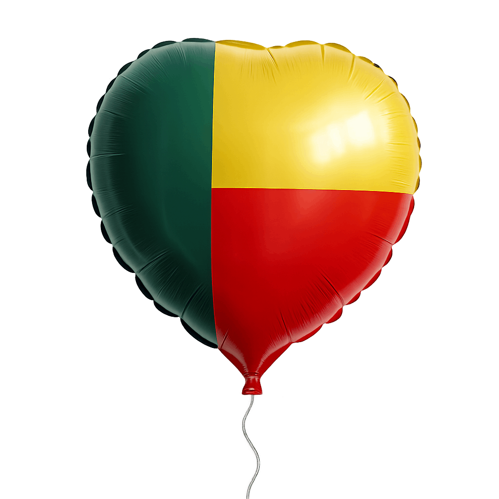 Heart Foil Balloon Benin Flag transparent background