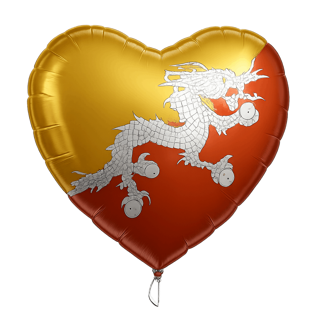 Heart Foil Balloon Bhutan Flag transparent background