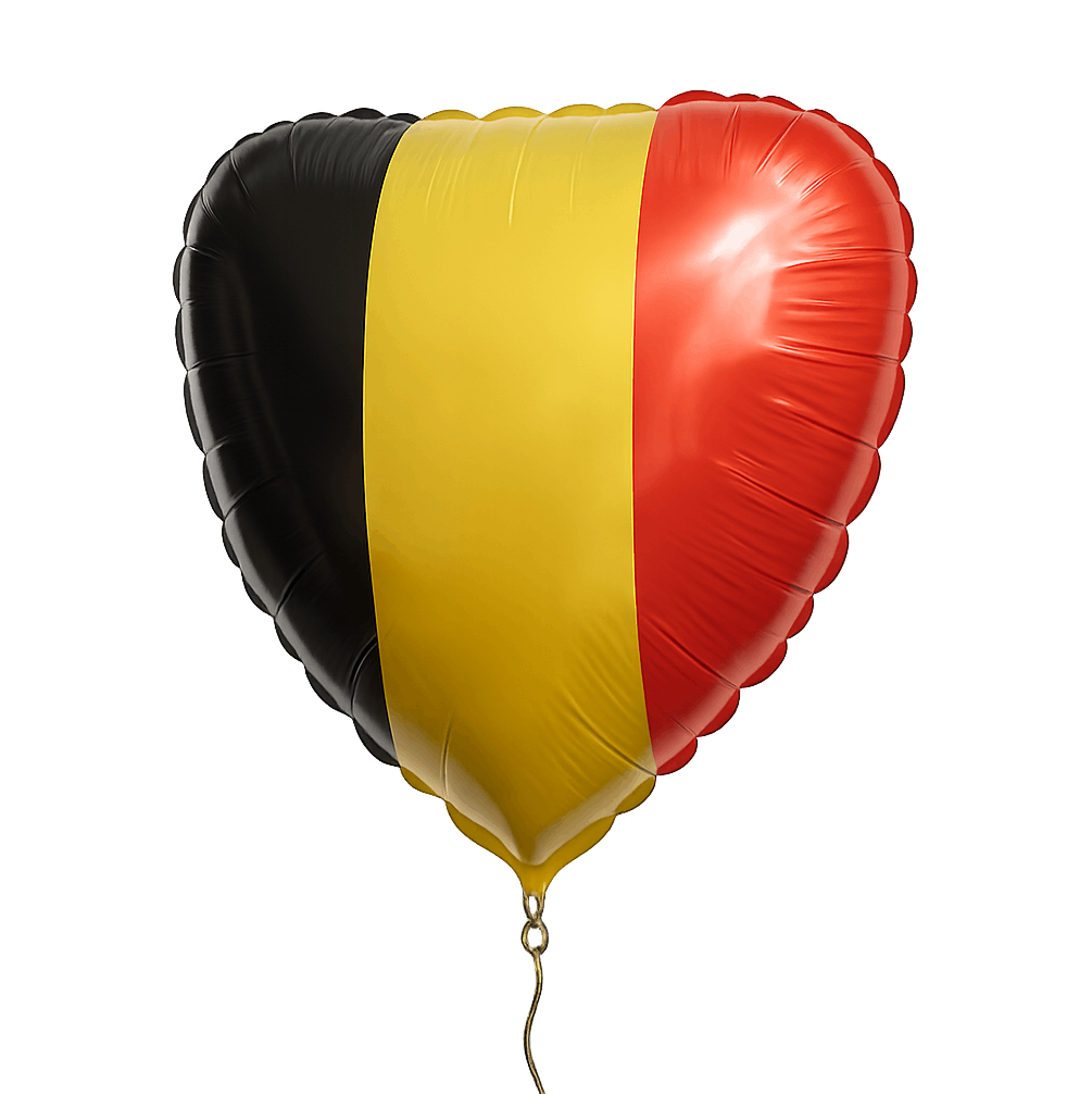 Heart Shaped Belgium Flag Balloon Transparent Background