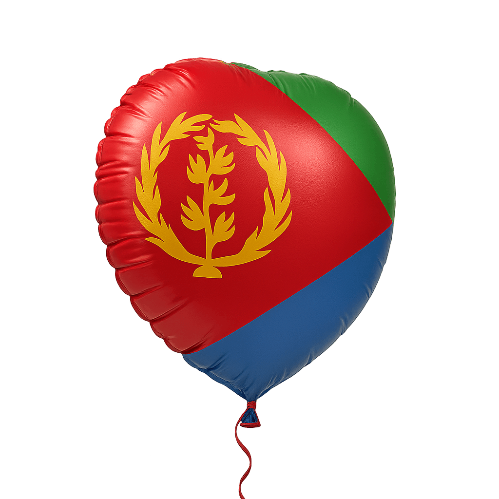 Heart Shaped Eritrea Flag Balloon Transparent Background