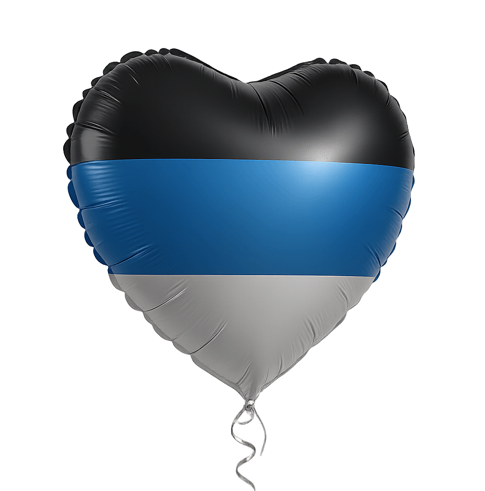 Heart Shaped Estonia Flag Balloon Transparent Background