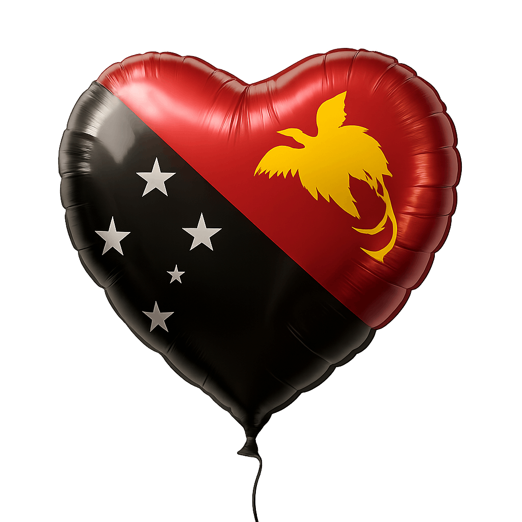 Heart-Shaped Papua New Guinea Balloon, transparent background