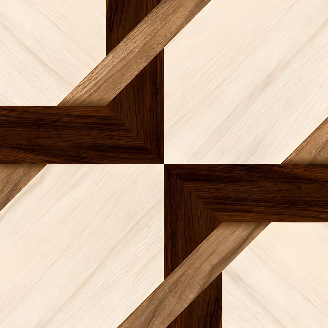 High-Contrast Interlocking Wood Geometric Tile