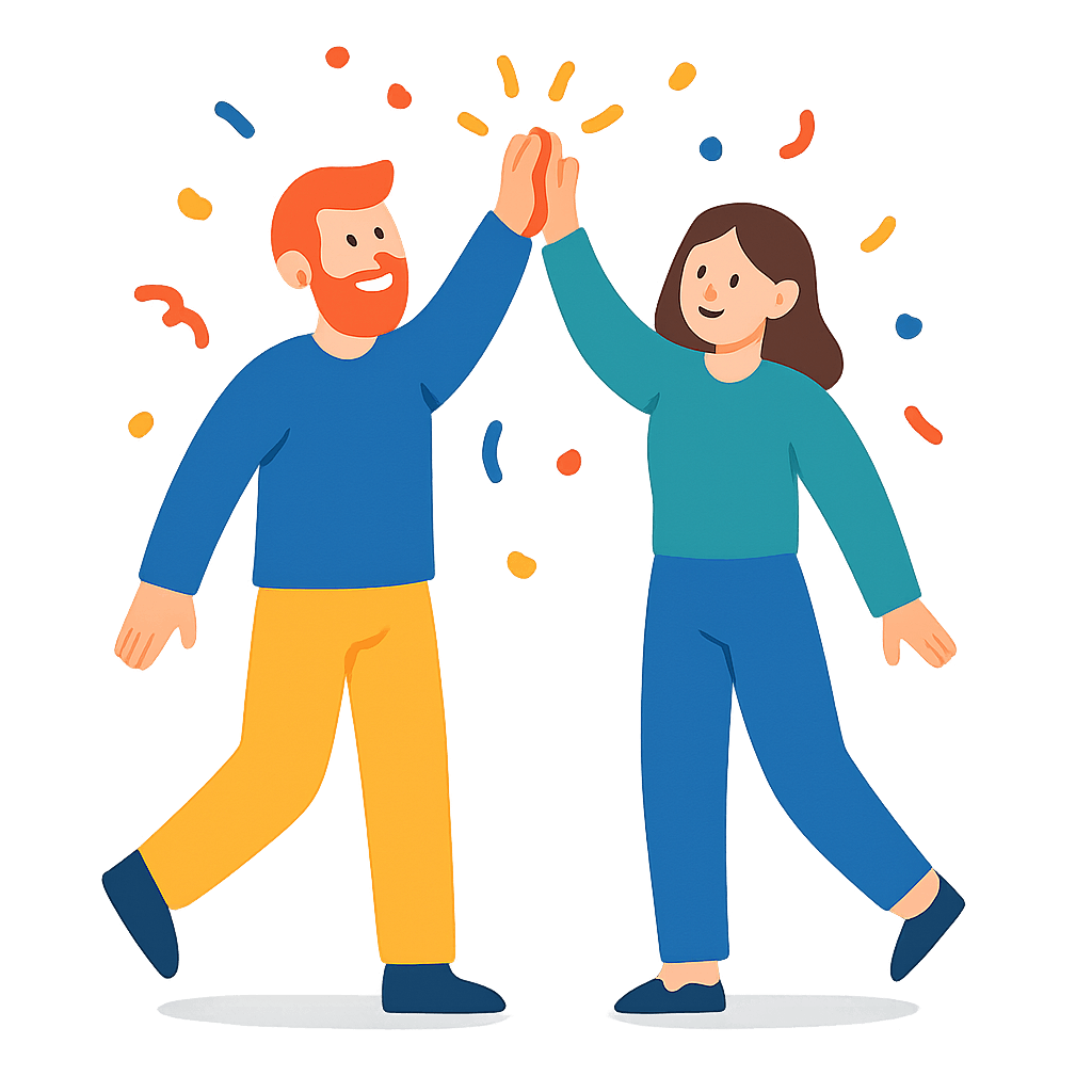 High Five Celebration Icon with Transparent Background