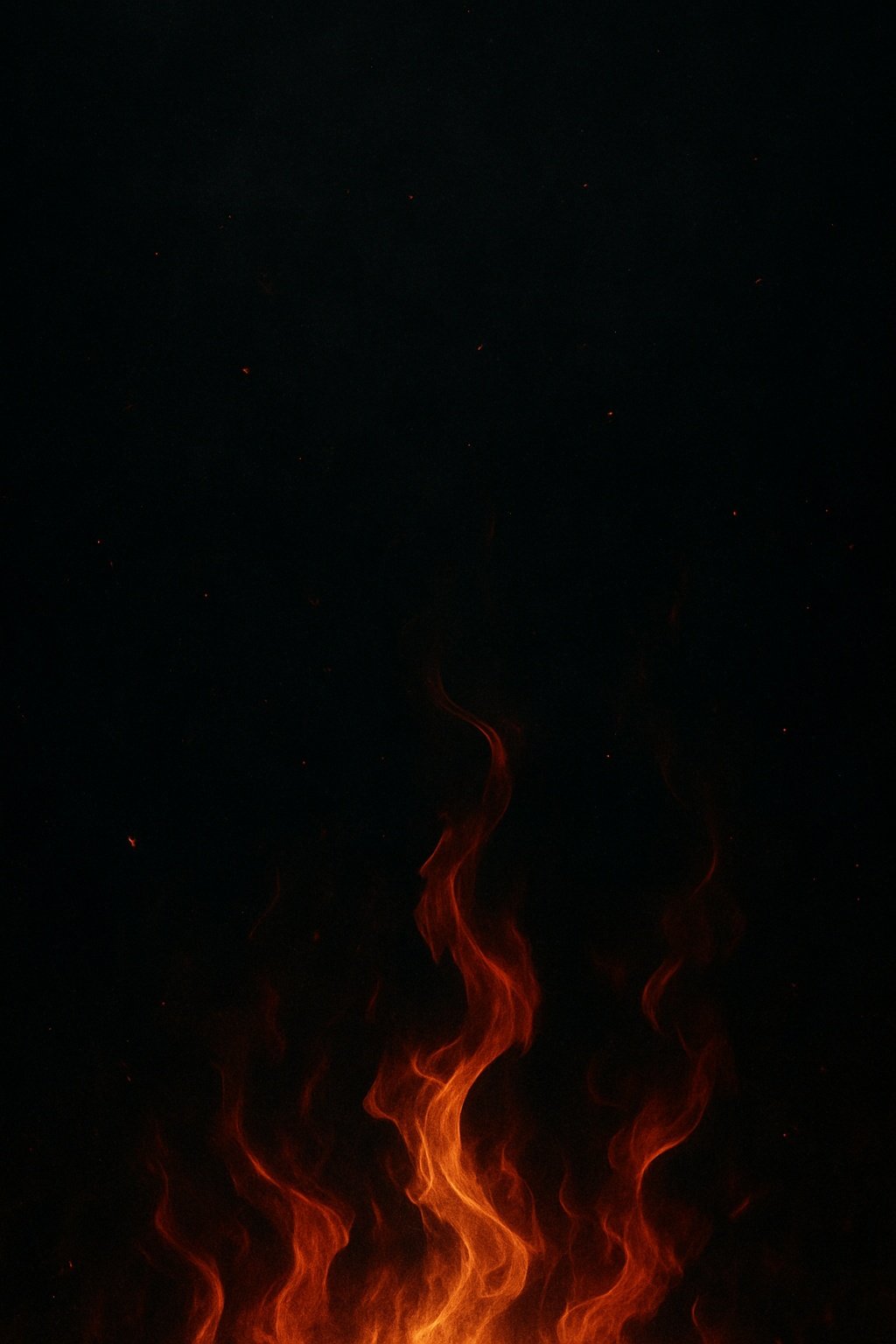 Hot Fiery Flames on Black Mobile Wallpaper