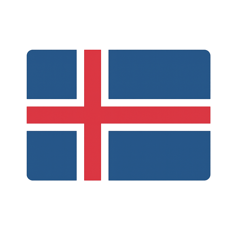 Icelandic Flag Icon Vector Transparent Background