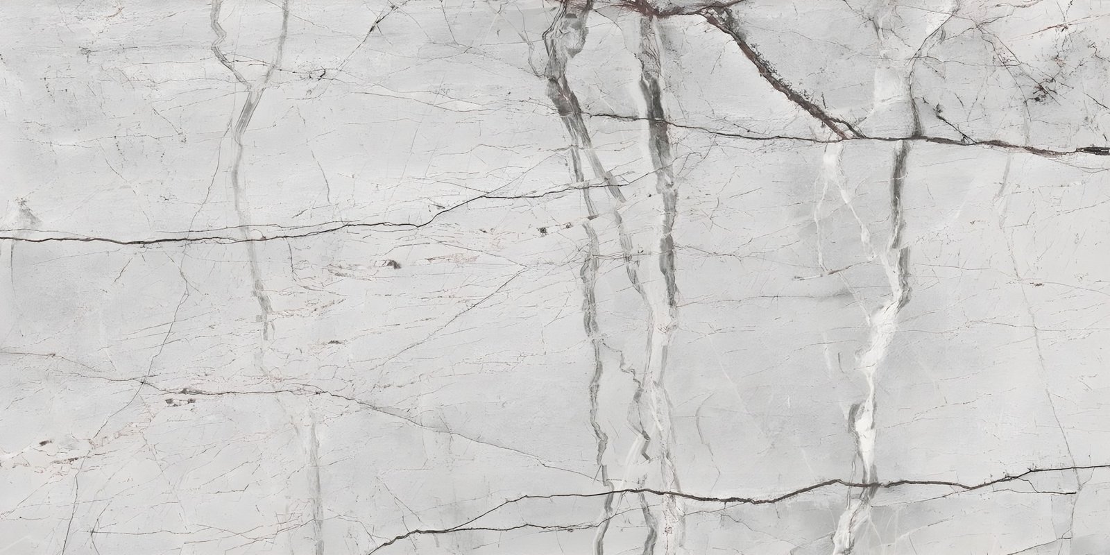 Icy White Marble with Bold Dark Veins