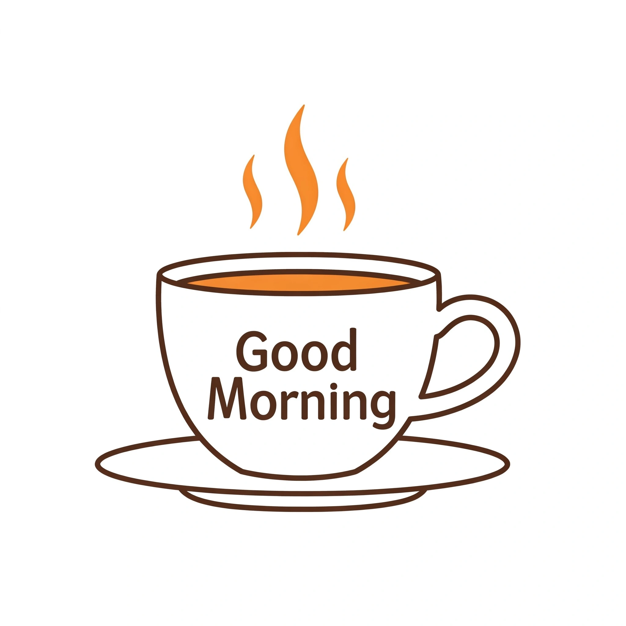 Illustration of a Good Morning Coffee Cup with Steam Rising