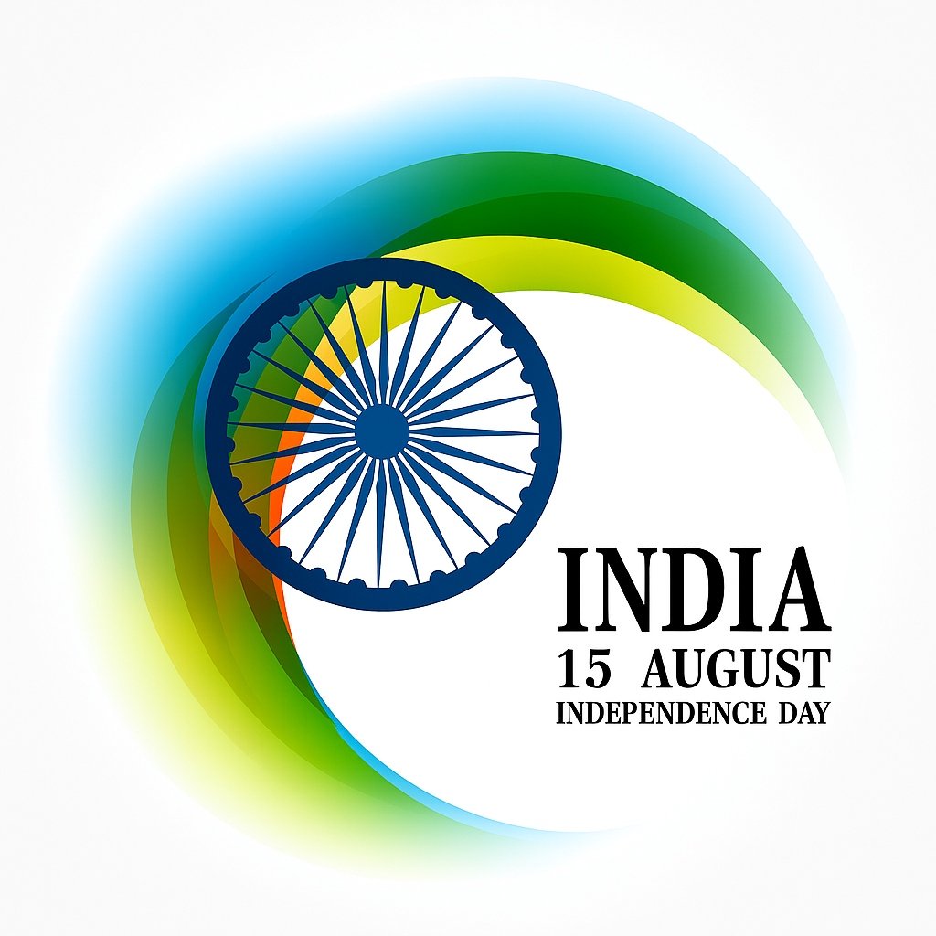 India Independence Day Celebration with Ashoka Chakra and National Colors
