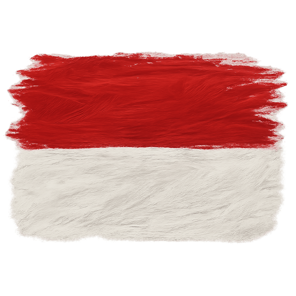 Indonesia Flag Painted Brushstroke Transparent Background
