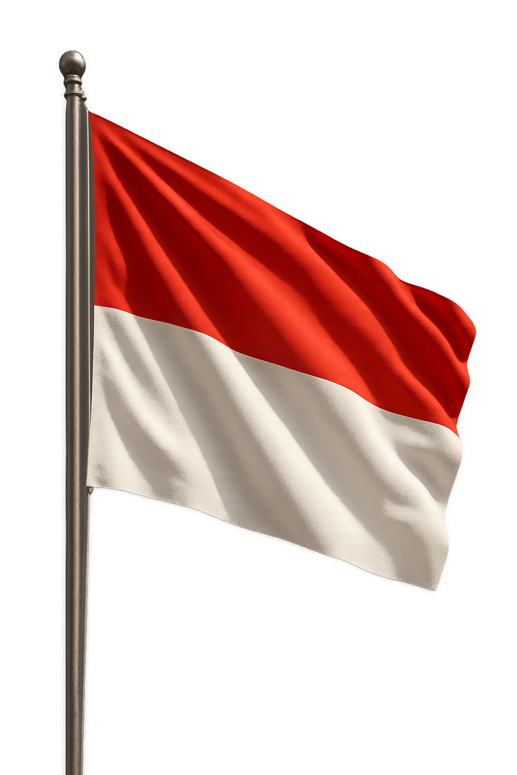 Indonesia Flag Pole Waving Transparent Background