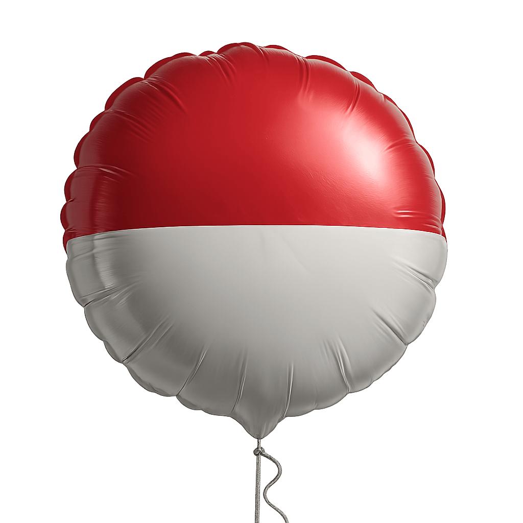 Indonesia Flag Round Balloon Transparent Background
