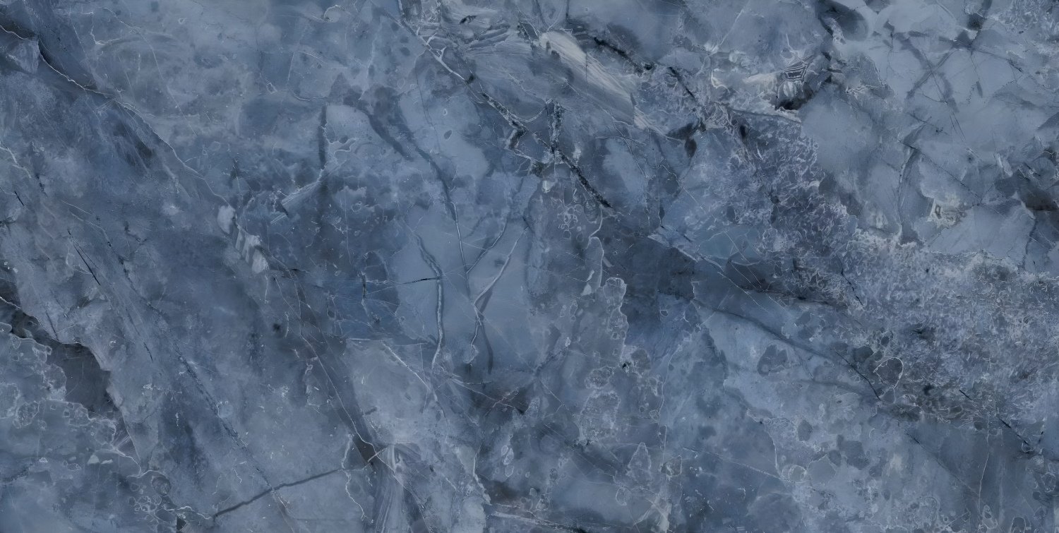 Intense Dark Blue Grey Marble Texture Slab