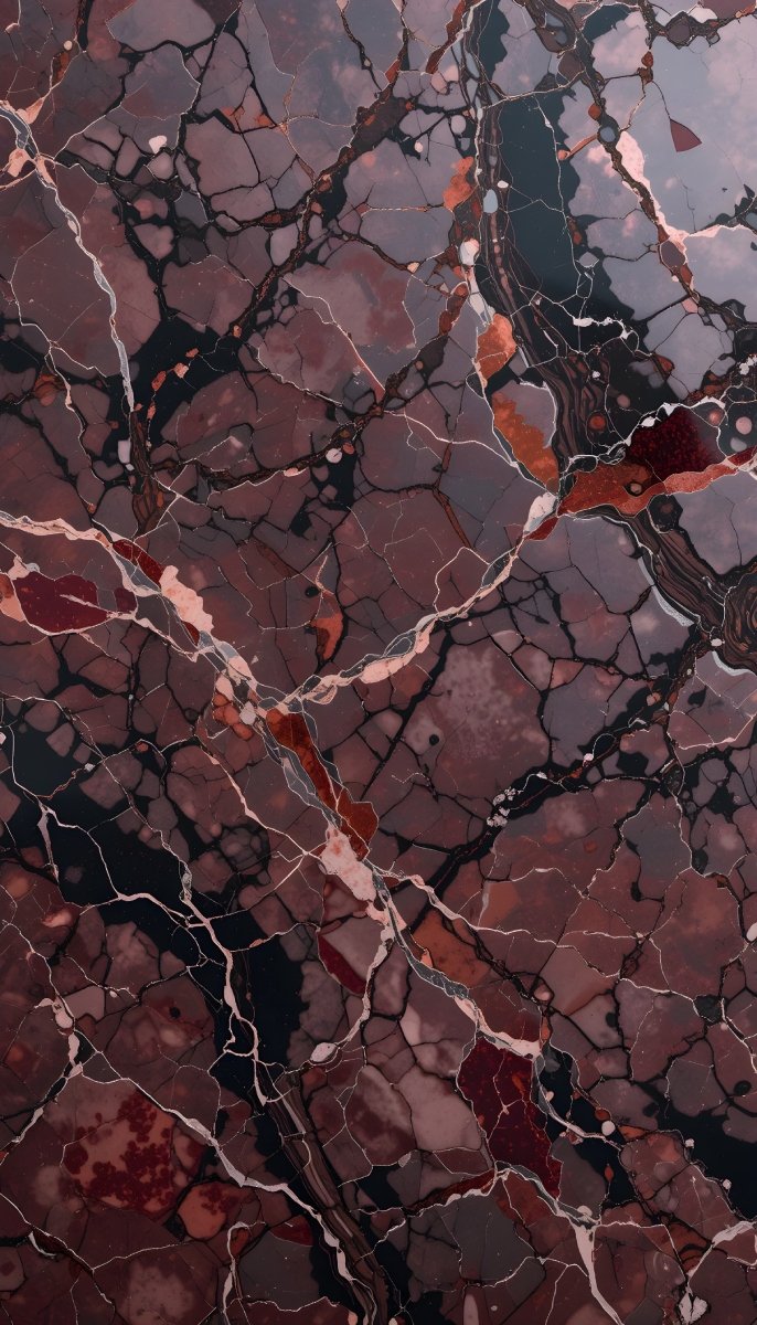 Intense Maroon and Black Veined Marble Texture