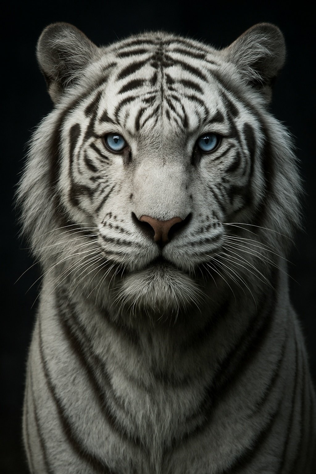 Intense White Tiger Blue Eyes Mobile Wallpaper