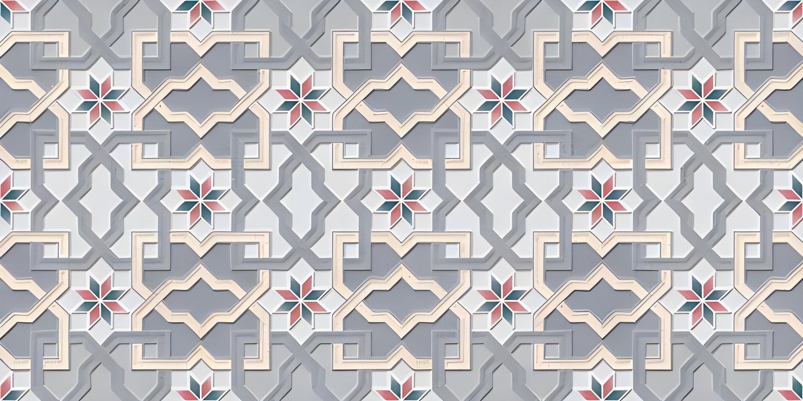 Intricate Colorful Moroccan Geometric Tile Pattern