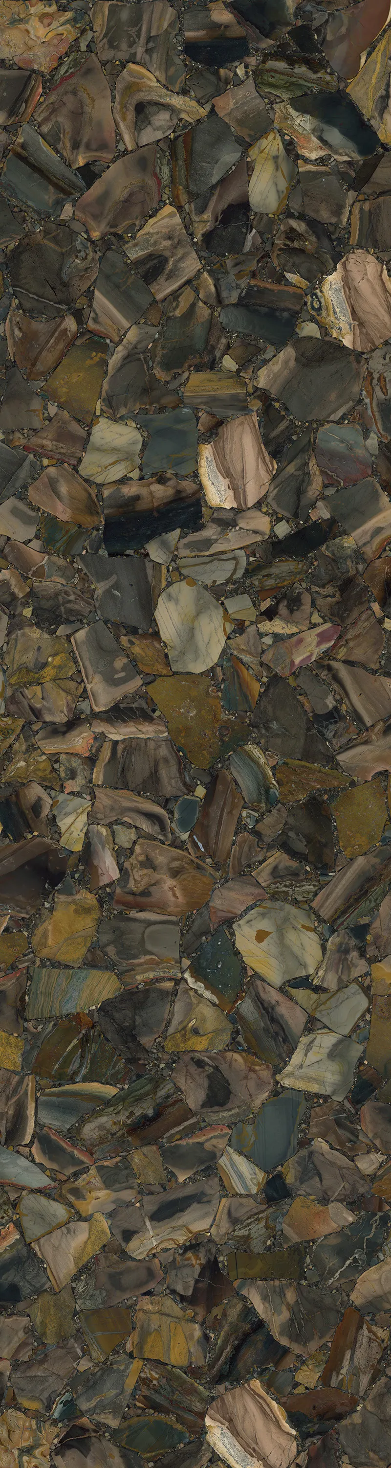 Intricate Mosaic Pattern of Natural Stones in Earthy Tones