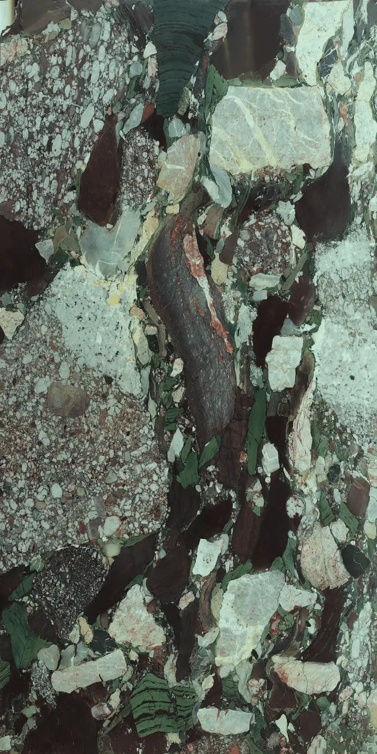 Intricate Polished Stone Surface Displaying Natural Textures and Color Patterns