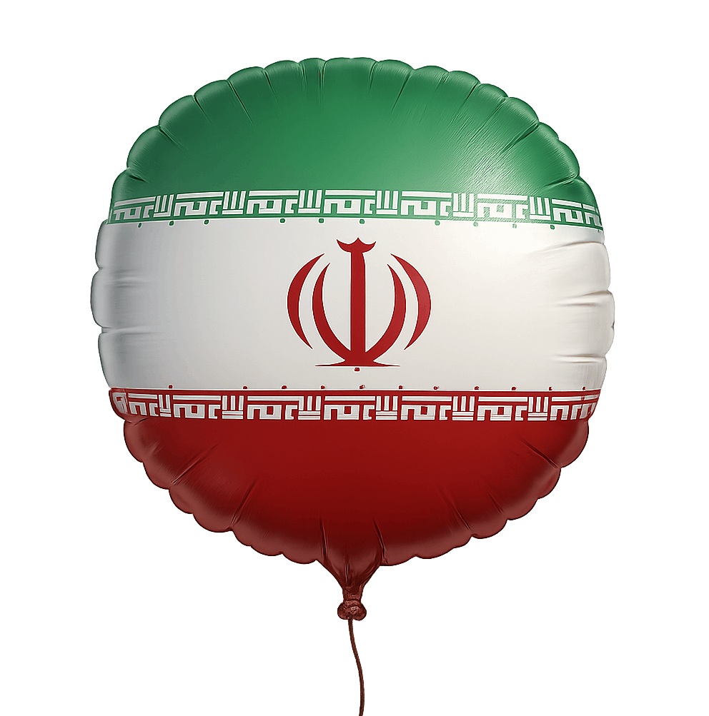 Iran Flag Round Balloon Transparent Background