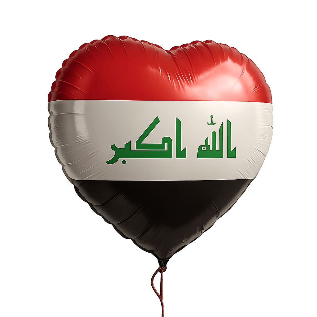 Iraq Flag Heart Balloon Transparent Background