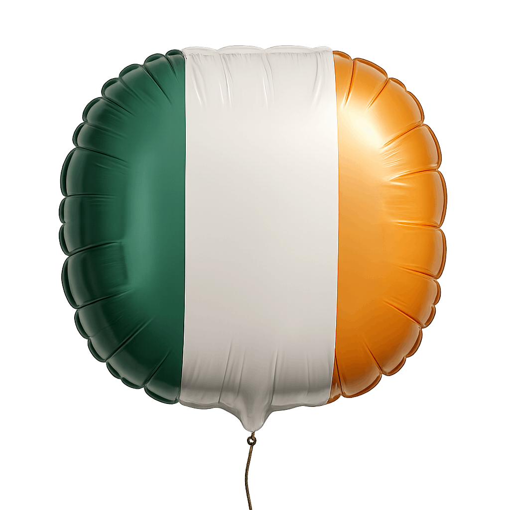 Ireland Flag Balloon Mylar Transparent Background Graphic