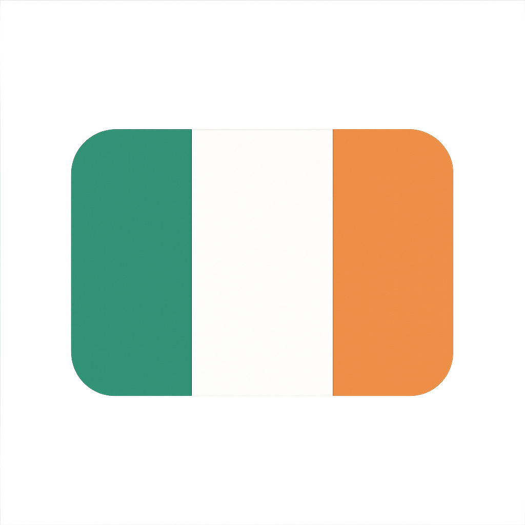 Ireland Flag Icon Transparent Background Vector