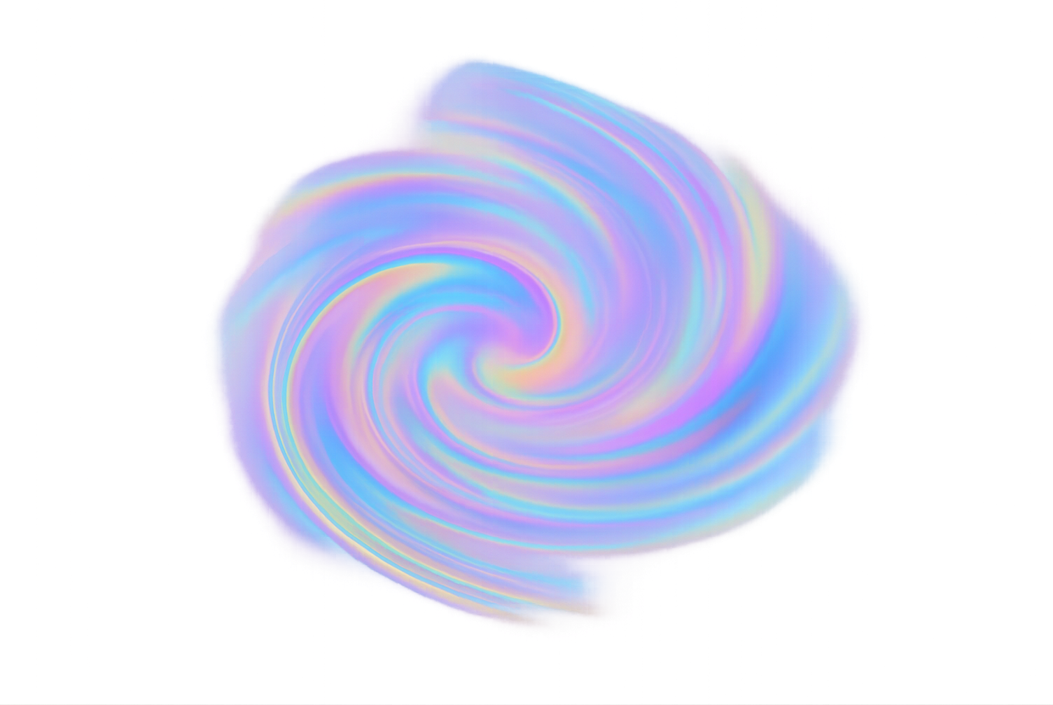 Iridescent Rainbow Swirl Abstract Cloud Form on Black Background for Creative Art and Design