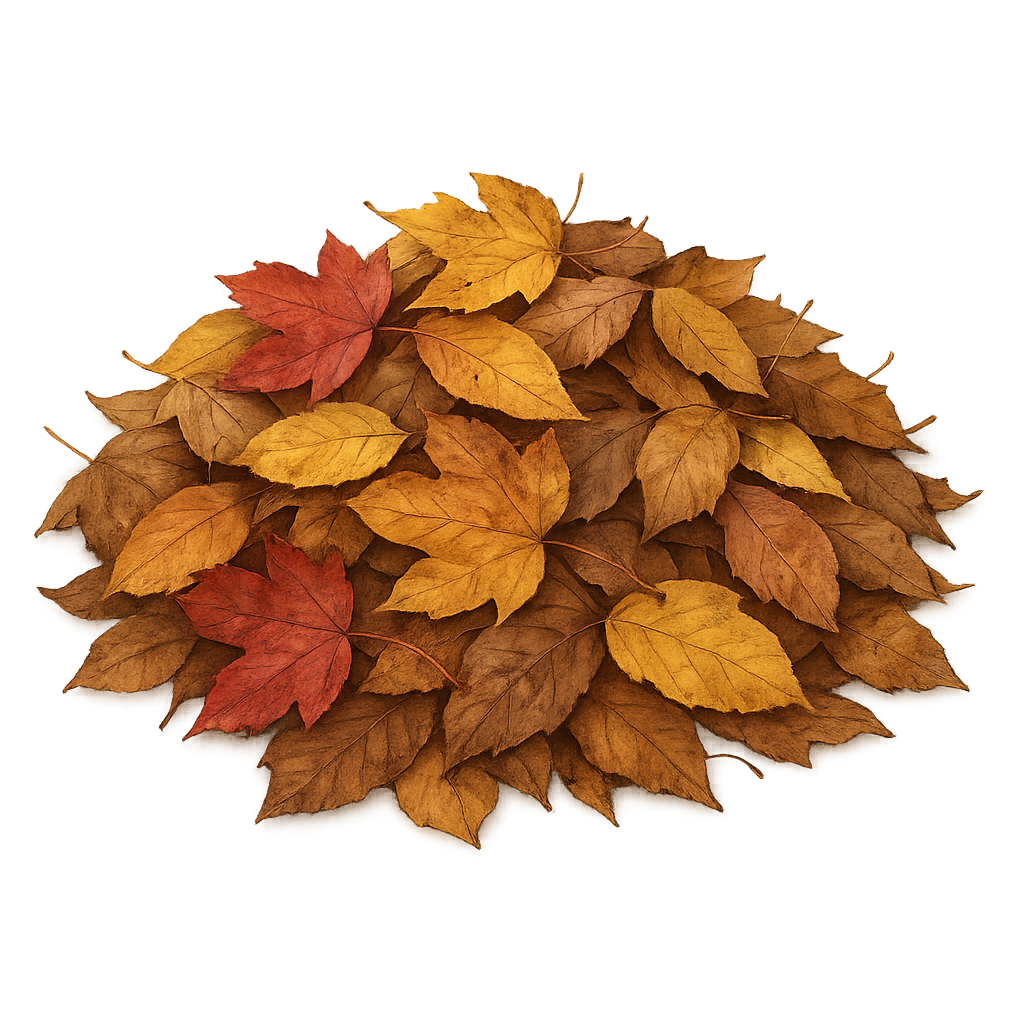 Isolated Pile of Autumn Fall Leaves