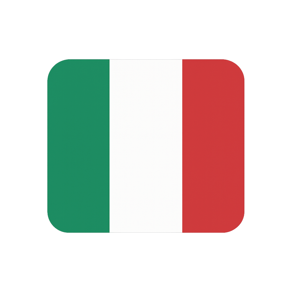 Italy Flag Icon Transparent Background Vector Graphic